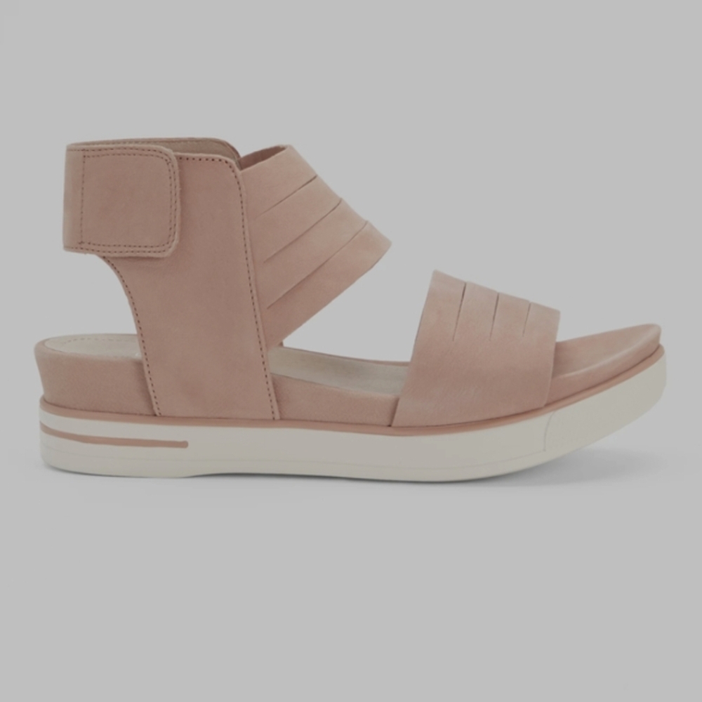 🌸Eileen Fisher | Tan Slice Tumbled Nubuck‎  Snqeaker Sandals Size 10 - Picture 2 of 12